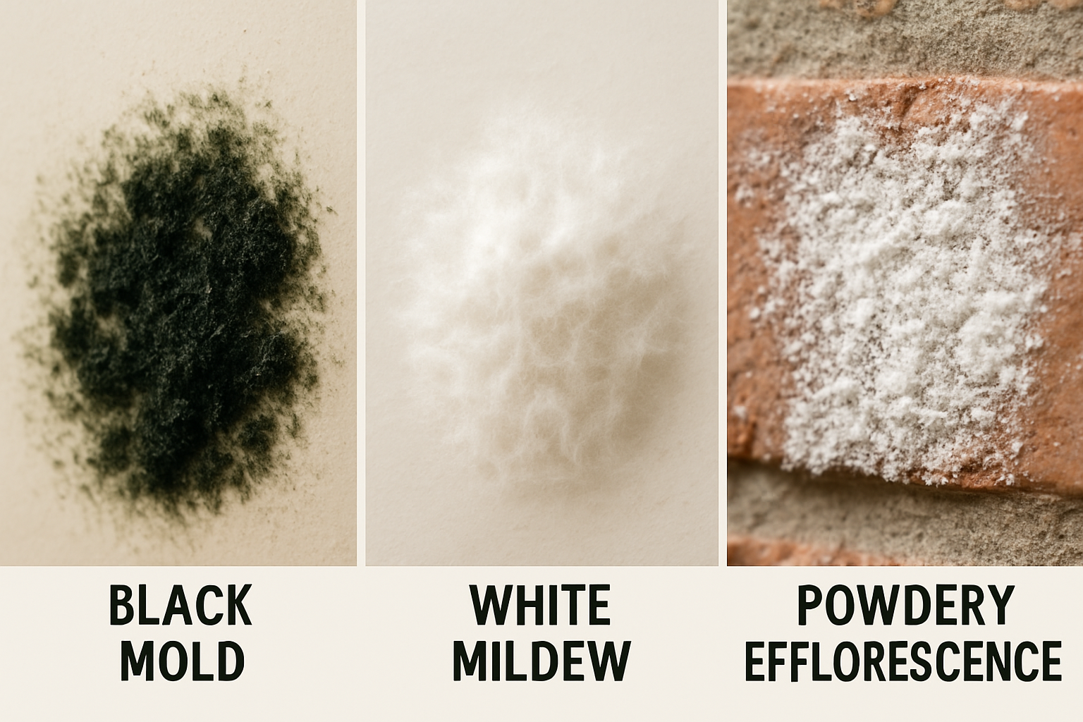 How To Tell the Difference Between Mold, Mildew, and Efflorescence